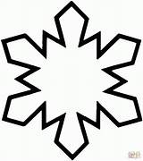 Snowflake Outline Simple Coloring sketch template