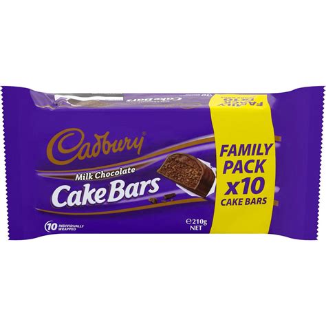 Cadbury Chocolate Cake Bar 10pk Woolworths