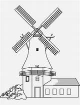 Windmill Coloring Molinos Holland Windmills Publicado Burning sketch template