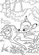 Coloring Bambi Thumper Pages Behind Drawing sketch template