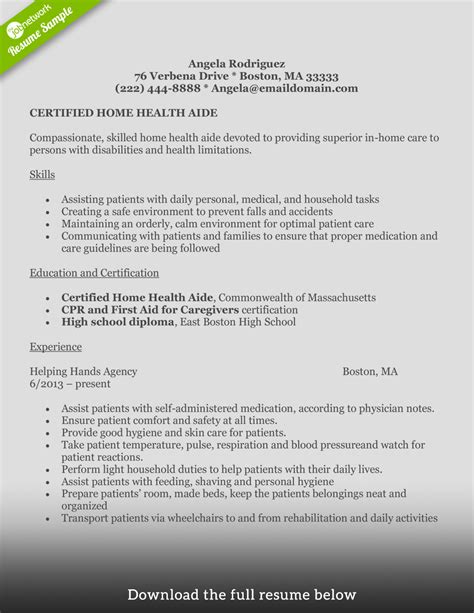 write  perfect home health aide resume examples included