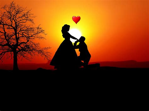 Download Couple Love Silhouette Sunset Romantic