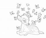 Butterfly Bambi Coloring Pages sketch template