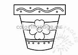 Flower Pot Printable Template Decorative Vase Coloring Flowers Coloringpage Posted Eu sketch template
