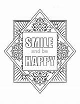 Smile Colouring Mylittleshopoftreasures Everfreecoloring sketch template