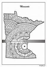 Coloring Minnesota Zentangle sketch template