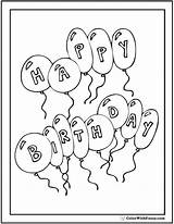 Birthday Coloring Happy Pages Balloons Printable Color Colorwithfuzzy Choose Board Sheet sketch template