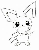 Coloring Pichu Pokemon Pages Cute Smiling Drawing Color Colorluna Pikachu Getdrawings Printable Family sketch template