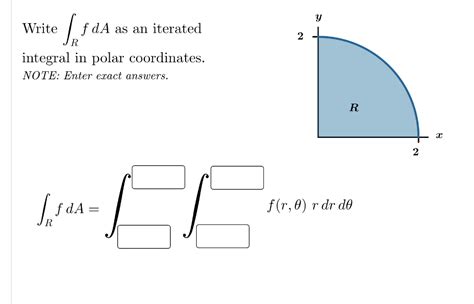solved  write fda   iterated  integral  polar cheggcom