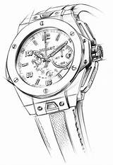 Drawing Drawings Watches Ferrari Hublot Rolex Titanium Sketches Bang Big Men Sketch Chronograph Mens Replica Tekening Swiss Paintingvalley Technical Concept sketch template