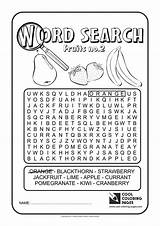 Word Coloring Search Pages Fruits Cool Kids Print Activities sketch template