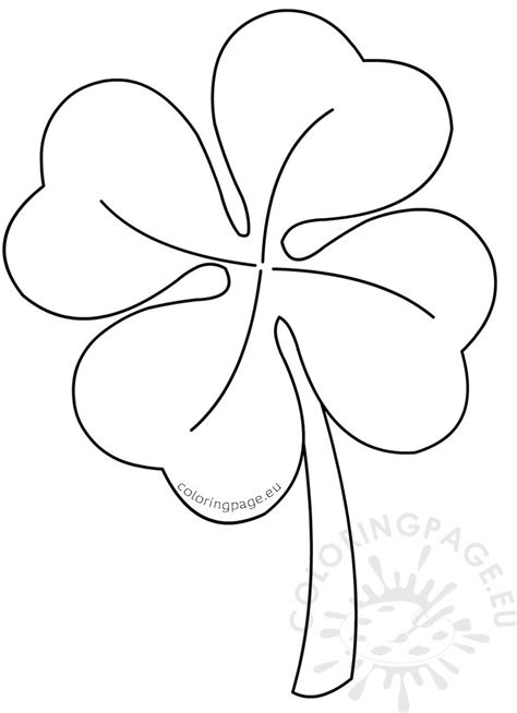 full page  leaf clover coloring page