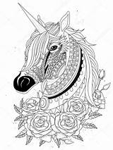 Unicorn Sacred Coloring Stock Illustration Vector Depositphotos Kchungtw sketch template