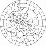 Glass Stained Flowers Rose Coloring Patterns Roses Designs Choose Board Painting Panels Window sketch template