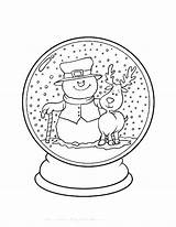Coloring Pages Christmas Winter Snow Globe Globes Snowglobe Printable Color Adult Sheets Kids Colouring Print Snowman Allkidsnetwork Preschoolers Clothing Sketch sketch template