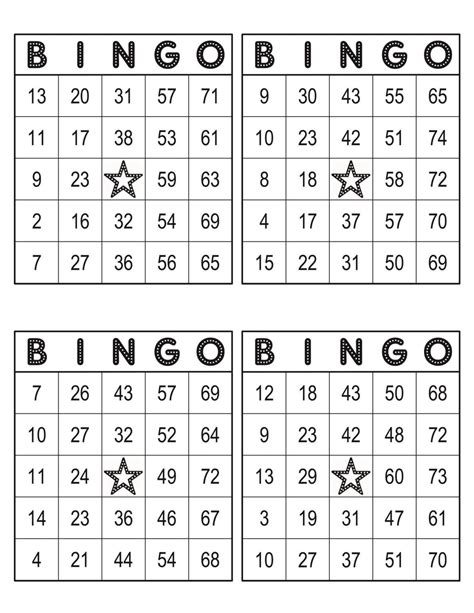 bingo cards   page    printable bingo cards