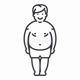 Grasso Uomo Segno Icona Fatty Grassa Vettore Editabili Colpi Linea Strokes Obesity Diabetes sketch template