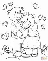 Osos Ourson Lena Hugging Bear Abrazados Giving Valentin sketch template