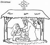 Nativity Stable Coloringhome sketch template