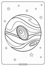 Planets Jupiter Dwarf Coloring Planet Pages Printable Doodle Outline Pdf Vector sketch template