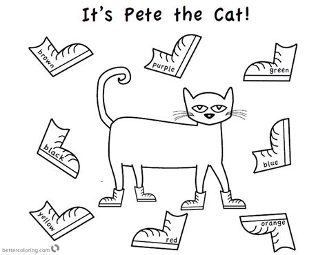 pete  cat coloring pages color  shoes  printable coloring