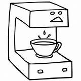 Koffiezetapparaat Voorwerpen Bezigheden Rond sketch template