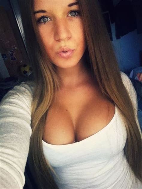 Sexy Women Cute Brunette Girl With Huge Tits Selfie