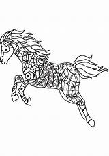 Fun Kids Coloring Horses Mosaic sketch template