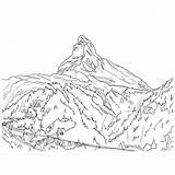 Matterhorn Alps Kleurplaat Kleurplaten Berglandschap Alpen Landschappen Schweizer Malbilder sketch template