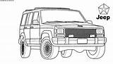 Drawing Xj états Unis Jeeps Camioneta Coloriages Wagoneer sketch template