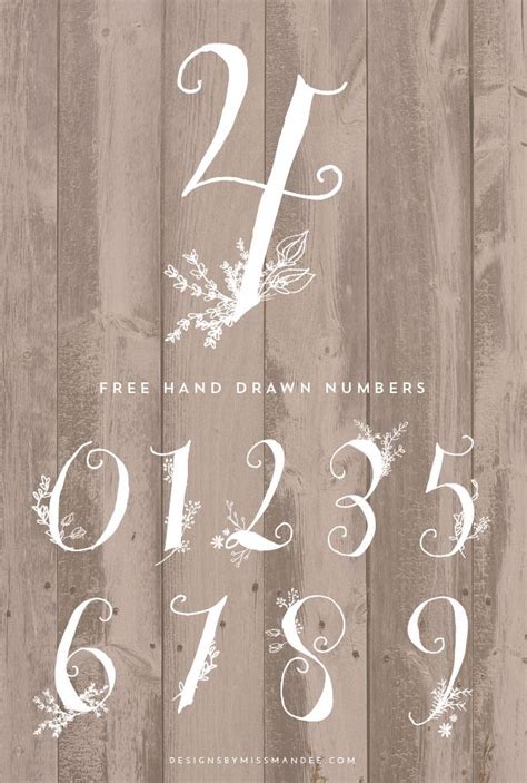 stunning hand drawn numbers beautiful clip art  art