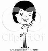Girl Clipart Adolescent Teenage Talking Cell Cartoon Phone Cory Thoman Friendly Vector Outlined Coloring Royalty Waving 2021 sketch template