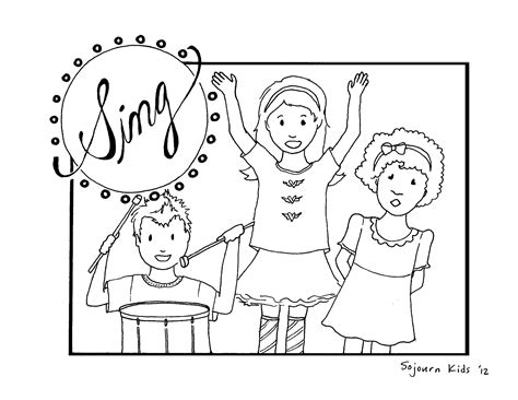 coloring pages children singing  church bible coloring pages