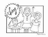 Coloring Singing Children God Pages Color Printable Worship Kids Church Praise Lord Print School Boys Sunday Worksheets Getcolorings Choose Board sketch template