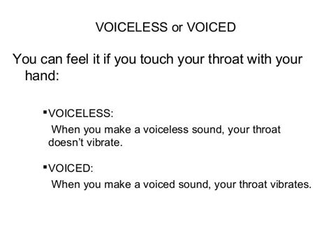 pronunciation voiceless  voiced
