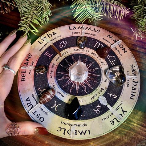 Wheel Of The Year Gemstone Grid For Honoring The Passage Of Time