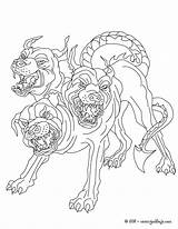 Colorear Cerbero Cabezas Perros Monstruo Coloring Criaturas Griega Headed Línea Ausmalen Mitologicas Mitologia sketch template