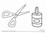 Scissors Colouring Glue Pages Coloring Drawing Color School Getdrawings Getcolorings Printable sketch template