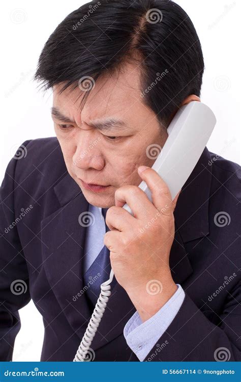 upset frustrated manager receiving bad news  telephone call stock