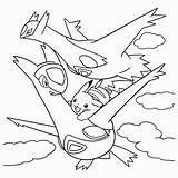 Latias Latios Drawing Pokemon Getdrawings sketch template