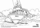 Rnli Colouring Lifeboat sketch template