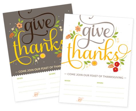 thanksgiving printable invites  tags   orange