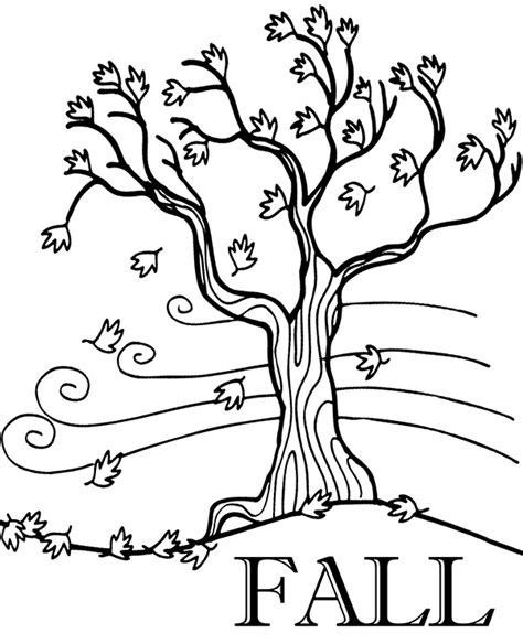 autumn tree coloring pages