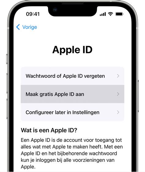 een nieuwe apple id aanmaken apple support nl
