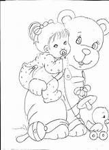 Coloring Pages Baby Teddy Bear Em Riscos Tecido Pintura Pintar Para Cute Painting Tela Drawing Colouring sketch template