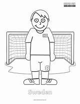 Coloring Sweden Football Cartoon sketch template