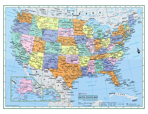 usa united states wall map  large print laminated  ebay