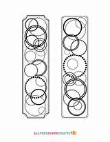 Circles Bookmarks Continuous Coloring sketch template