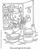 Coloring Pages Baking Kids Winter Food Color Colouring Cookies Sheets Print Printable Cook Activities Indoor Vintage Christmas Cooking Activity Fun sketch template