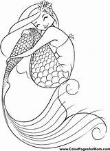 Mermaid Coloring Pages Color Kids Printable Choose Board Draw sketch template